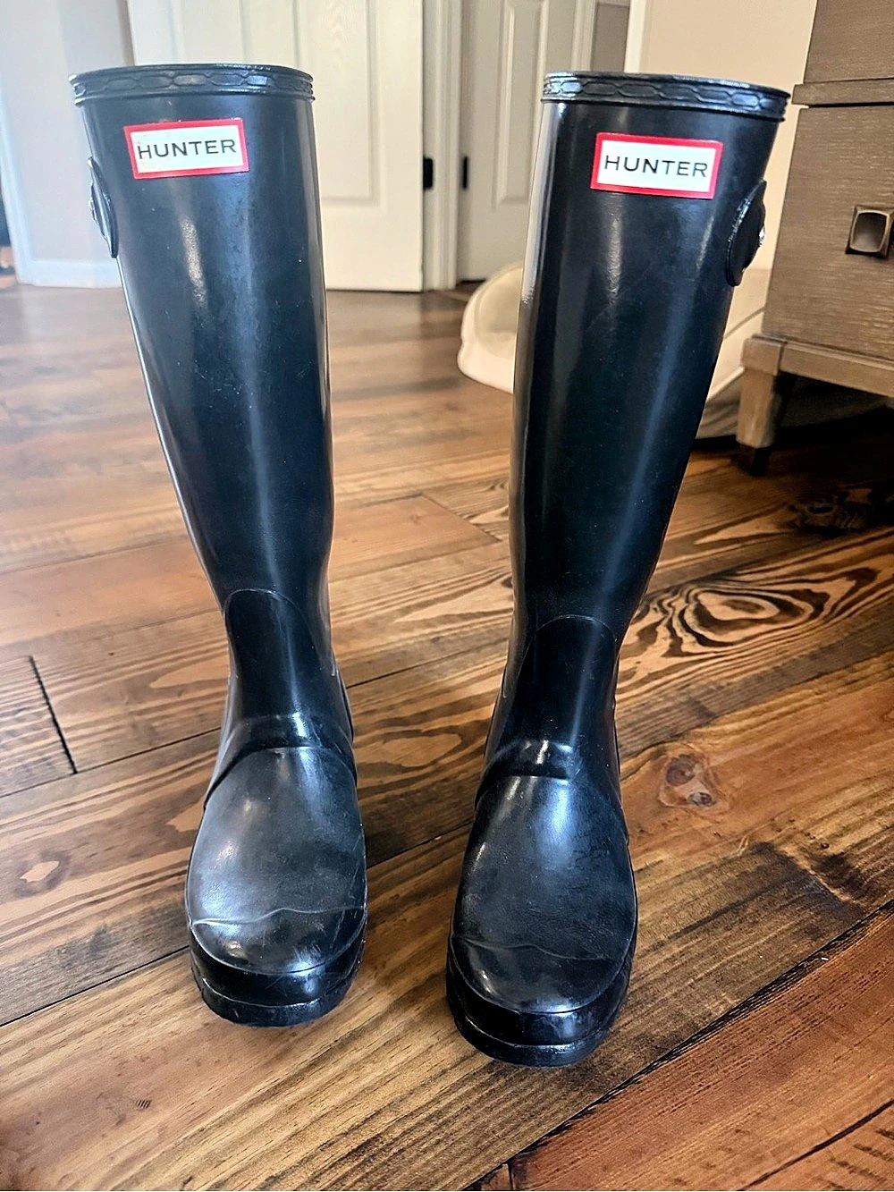 Hunter Original Tall Gloss Rain Boots Black